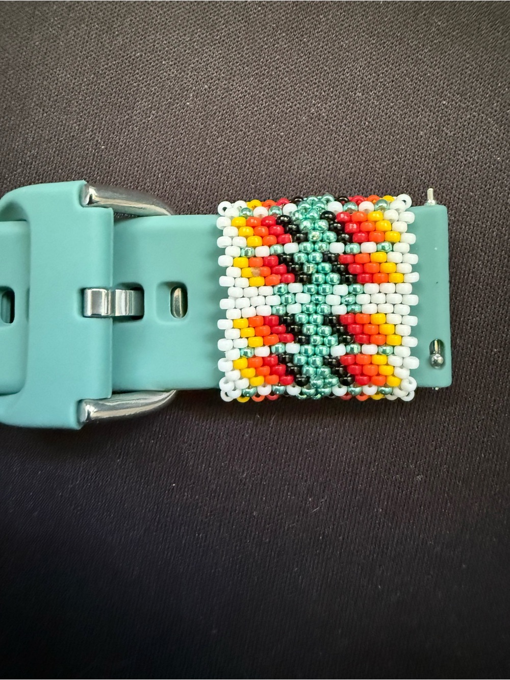 Peyote stitched Native made regular watch band - Picture 3 of 4
